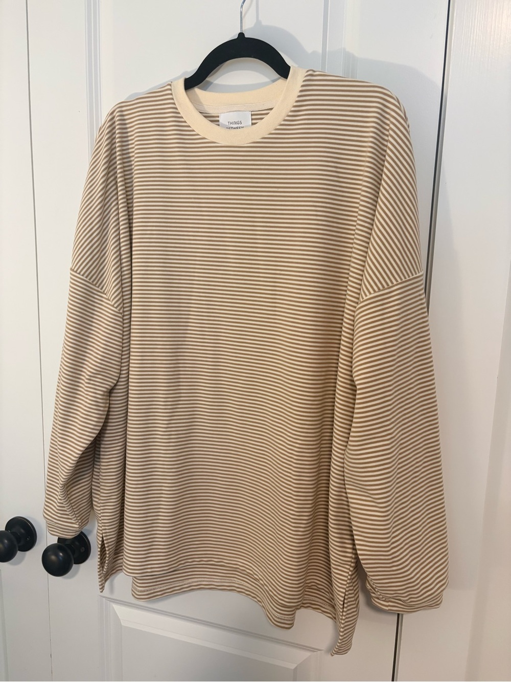 Cream & Tan Striped Long-Sleeve Shirt